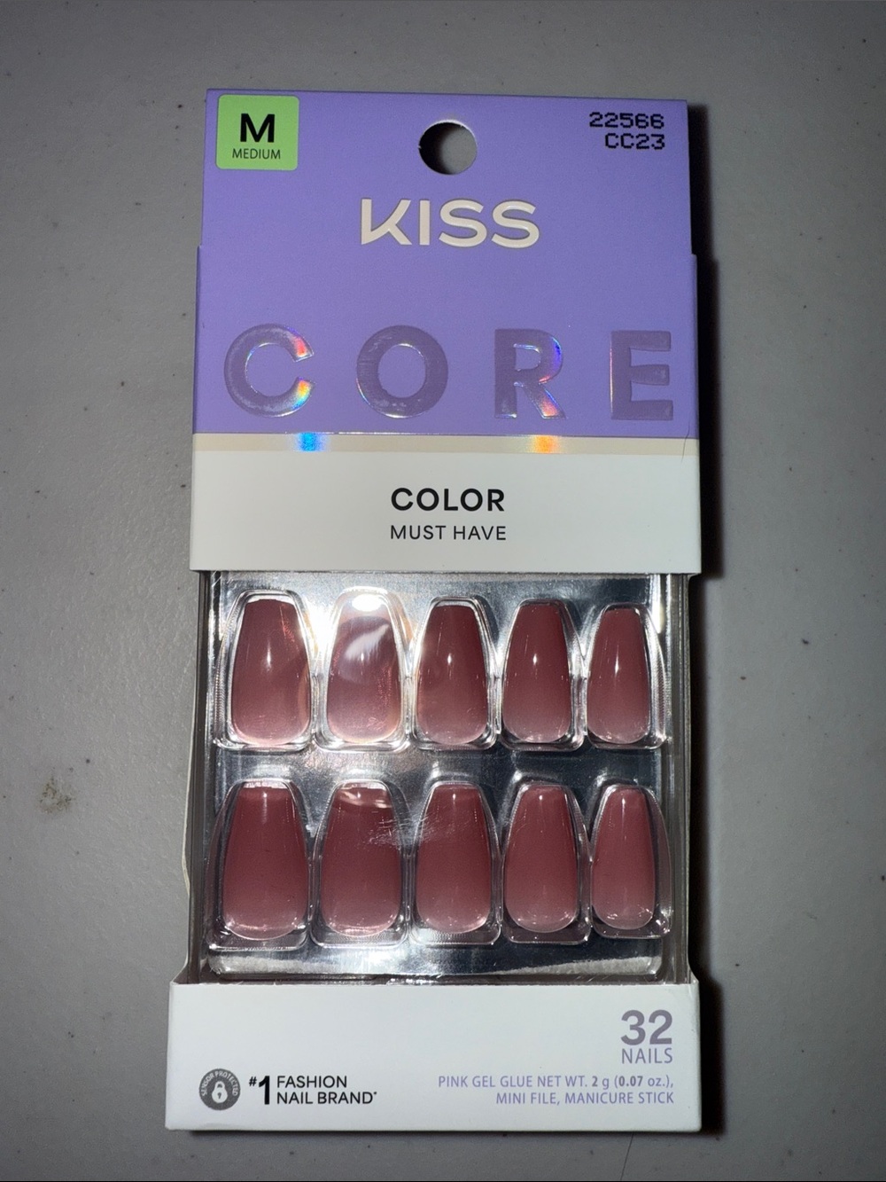 KISS Press-On Nails in Mauve Pink